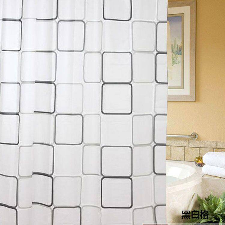 Peva Duschdraperi Badrumsdraperi Avdelningsdraperi Set Rutigt Duschdraperi Duschdraperi Dörrdraperi Krok white