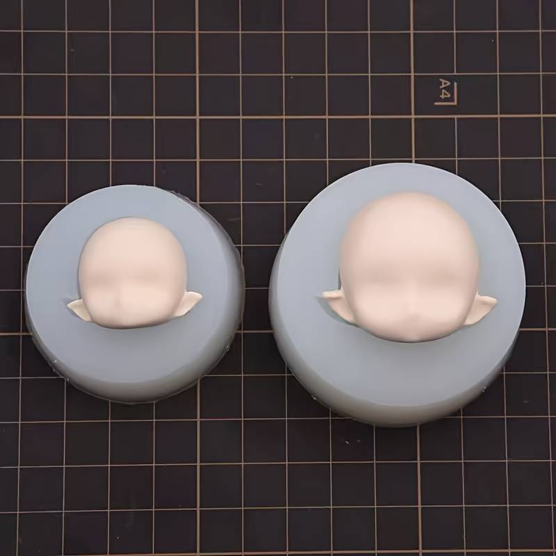 2pcs Set Silicone Elf Ear Face Mold, Diy Elf Universal Proportional Silicone Face Resin Clay Face Mold For Doll Making