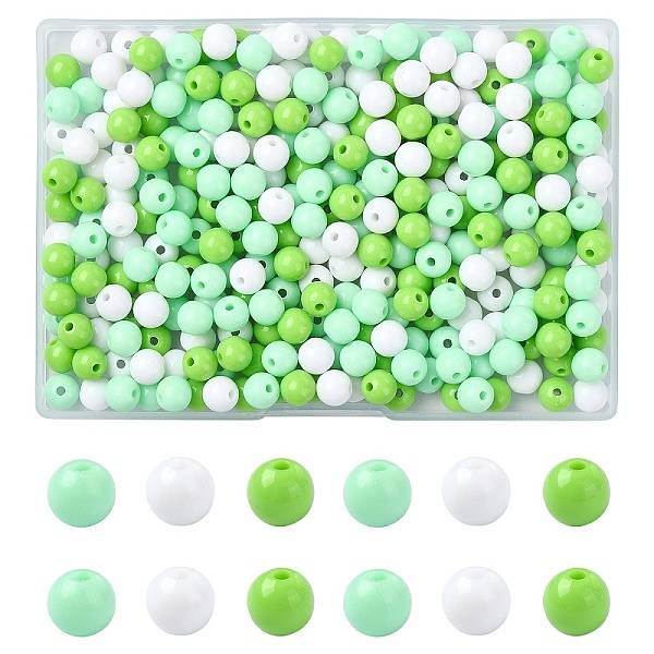 300pcs 3 Farben undurchsichtige Acrylperlen