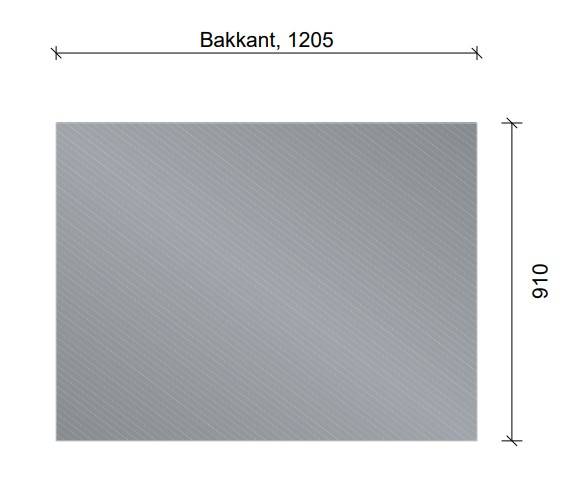 Måttanpassad rostfri bänkskiva – 1205 × 910 mm
