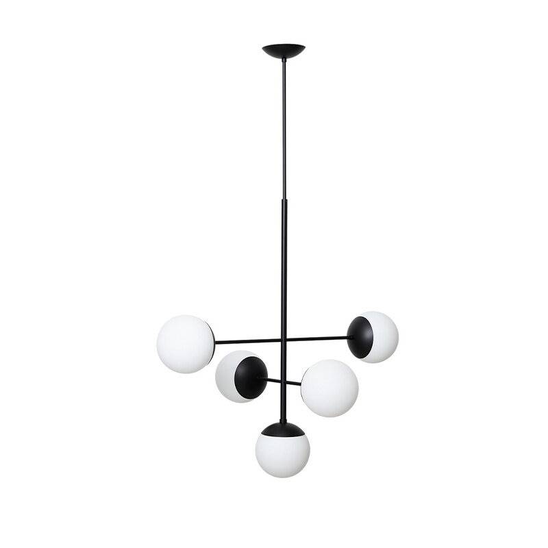 Rubn Lord Diva taklampa svart/opalt glas