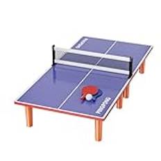 Bärbart bordtennis-tallriks-set, bordtennisbord | vikbart bordtennisbord med 2 racketar 1 boll | Väderbeständiga, stabila bordtennisskivor för barn, vuxna, lekrum, lägenheter, B