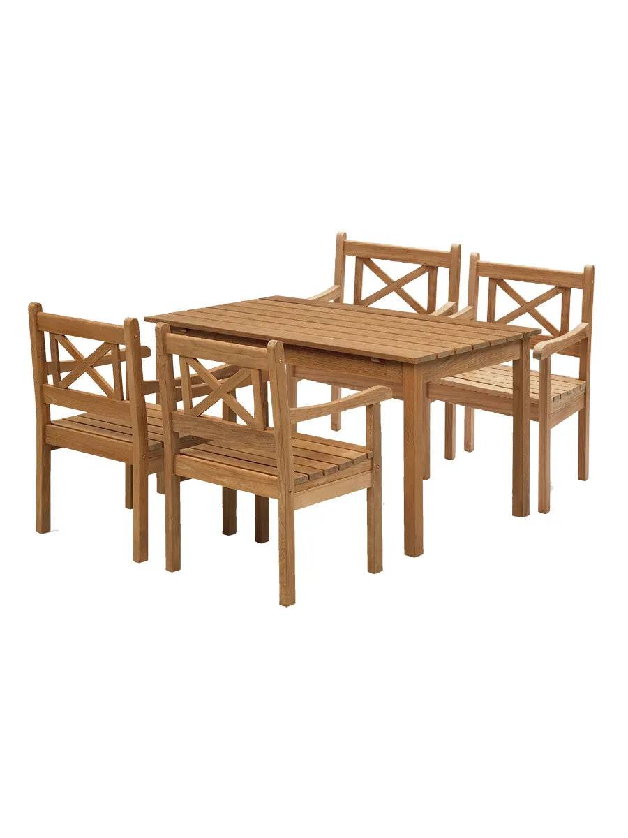 Skagerak Skagen Sæt i teak, 4 stole og bord fra Fritz Hansen - Jacobsen Plus