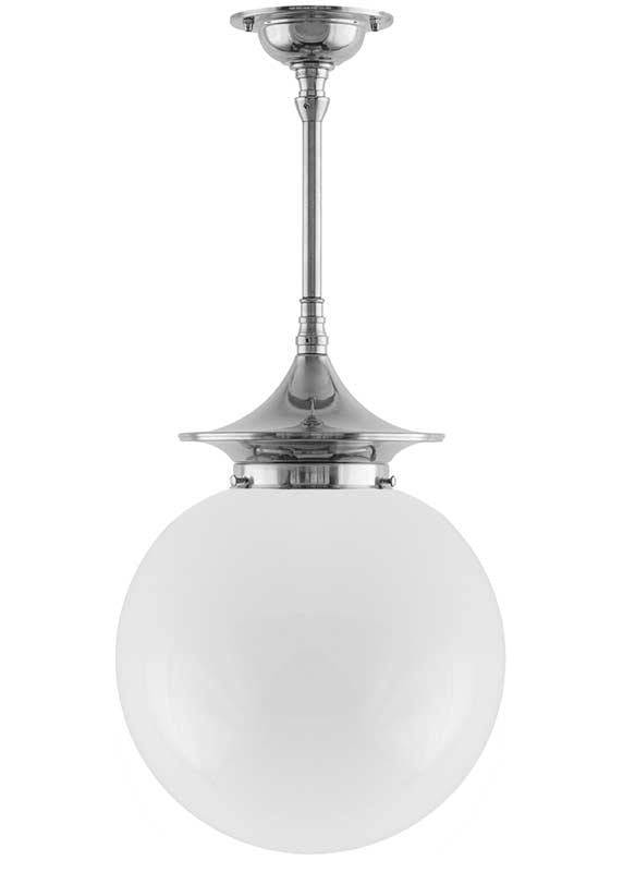 Loftslampe - Dahlbergspendel 100 nikkel, stor kuppelskærm - 35 cm