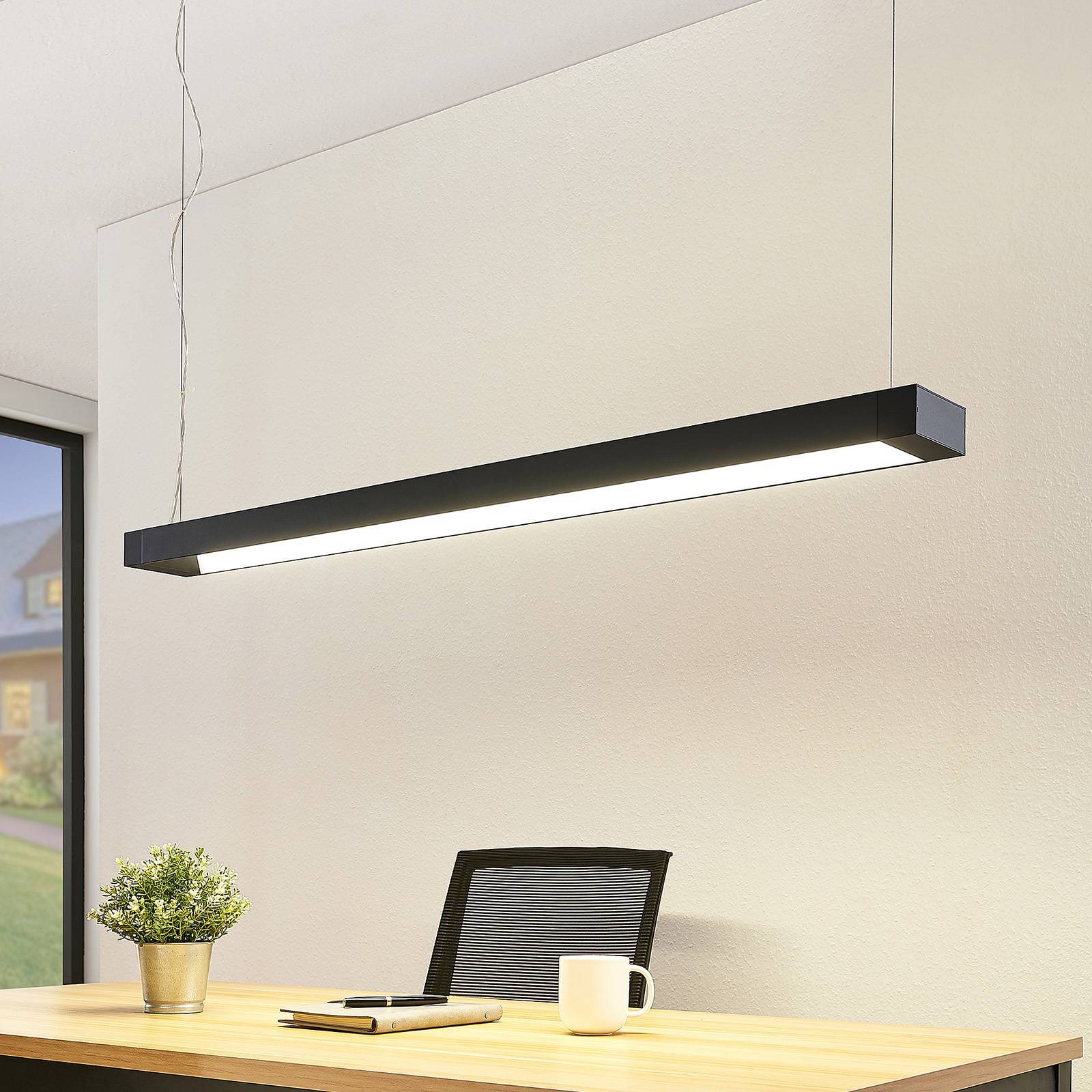 Pendellampa Cuna Arcchio, Svart, Arbetsrum / kontor, Aluminium / grå / zink, Modern