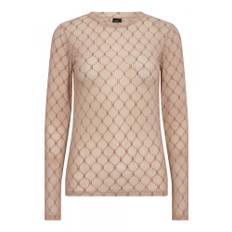 Hype the Detail - Logo mesh blouse sand - L