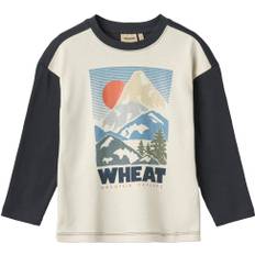 Wheat Langærmet Tshirt Beck Str 2 år / 92 cm - Hvid Langærmede T-shirts Bomuld hos Magasin