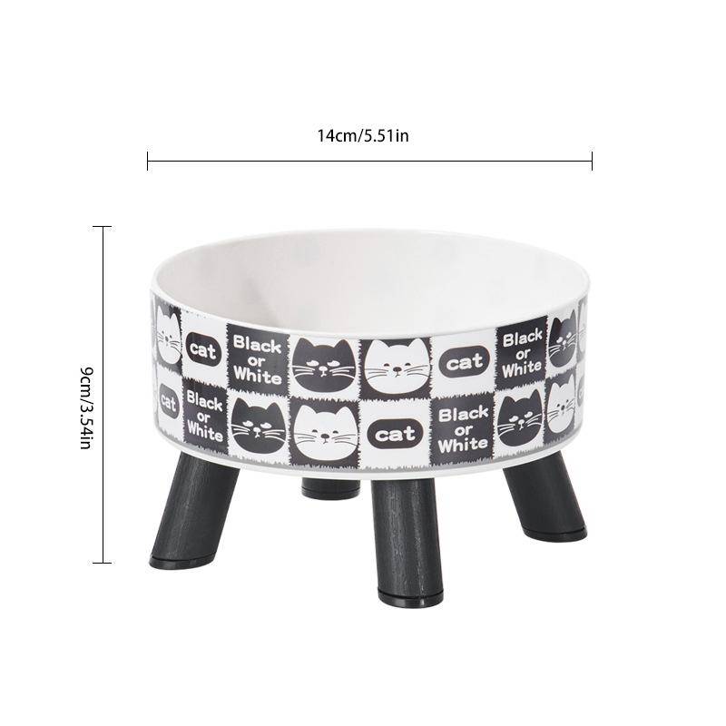 1pc pet high-foot bowl stainless steel bowl cat drinking water bowl non-slip anti-knockover dog bowl Elevated Cats Feeder Bowl
