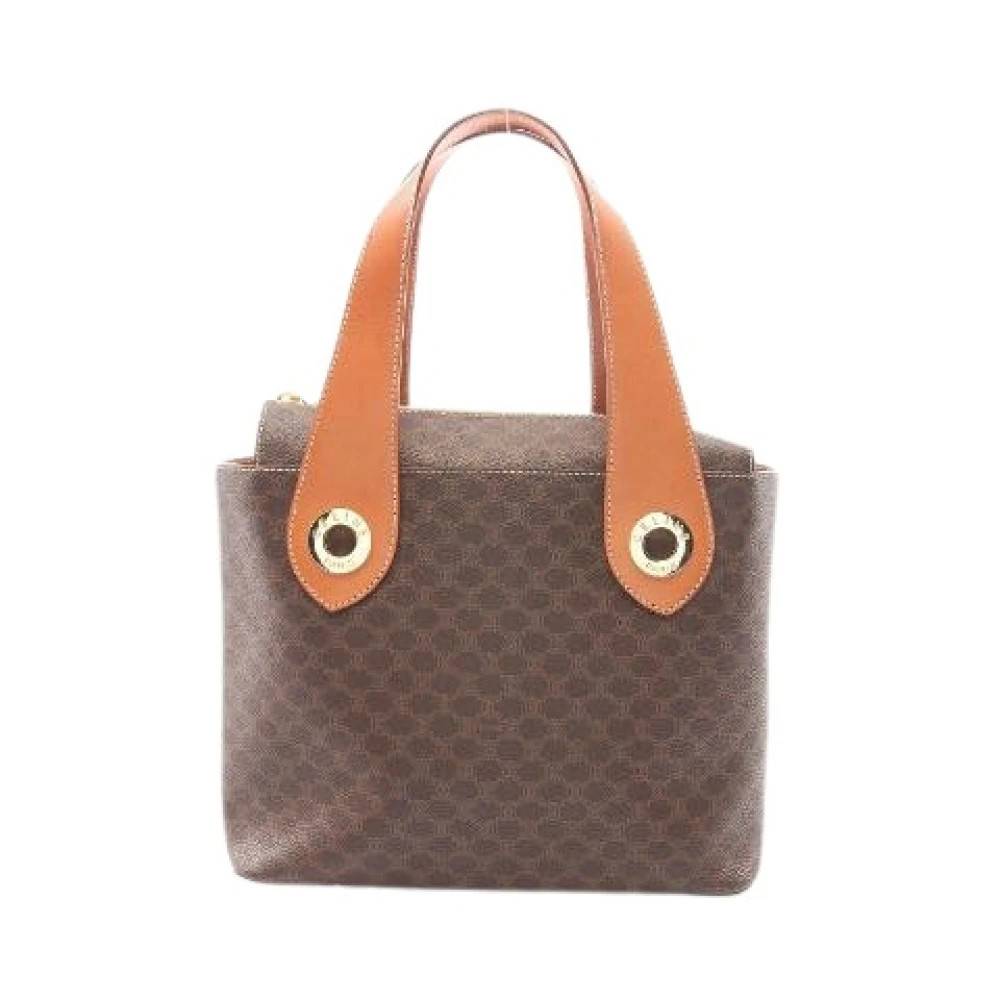 Celine Vintage Pre-owned Macadam Coated Canvas Håndtaske - Vintage - Dame - Brun - ONE SIZE - Læder