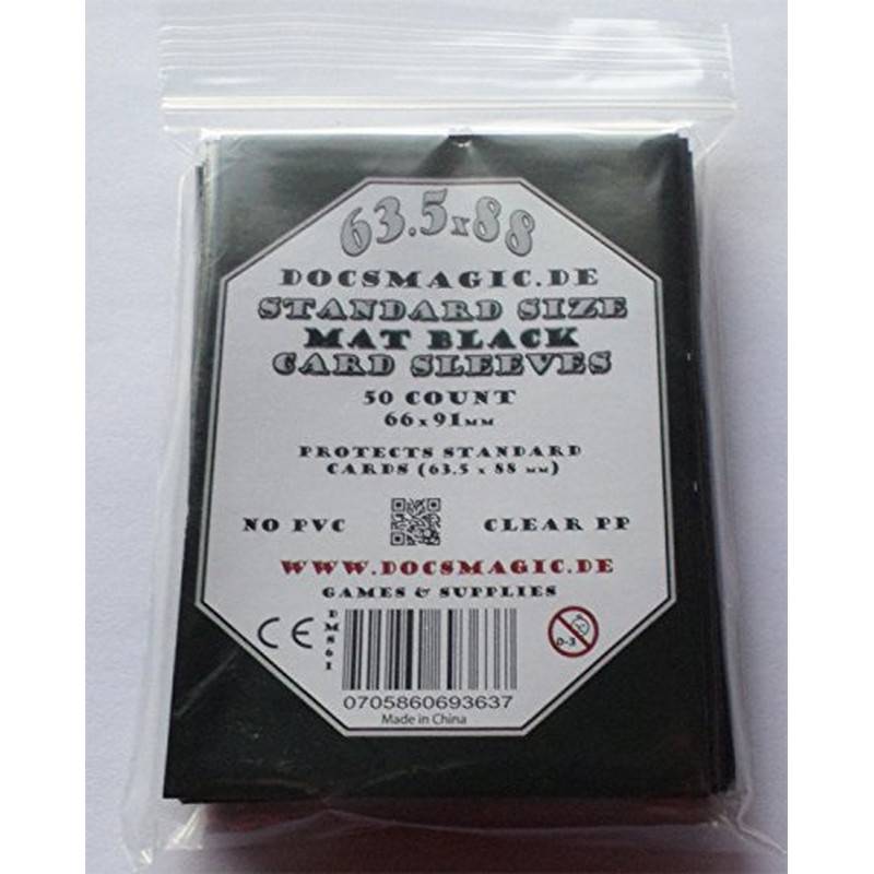 100 Docsmagic.de Double Mat Black Card Sleeves Standard Size 66 x...
