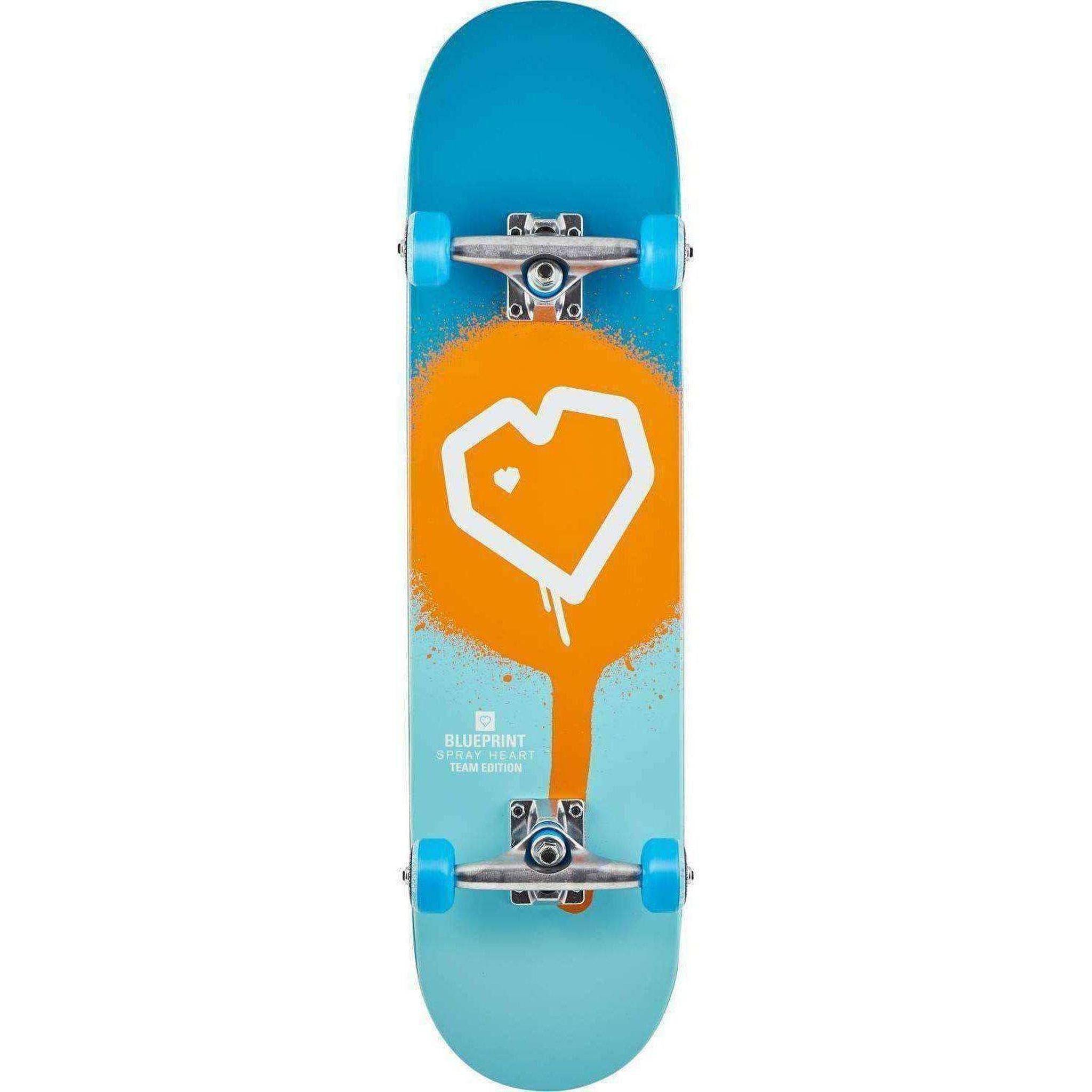 Blueprint Spray Heart Komplet Skateboard - Blue/Orange
