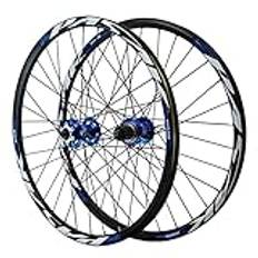 24" Mountain Bikes Hjulset Skivbroms Hjul Set BMX Mountain Bikes Fälg Quick Release Vikcyklar Hjul 32H Hub för 7/8/9/10/11/12 Speed Cassette 1886g (Blå)