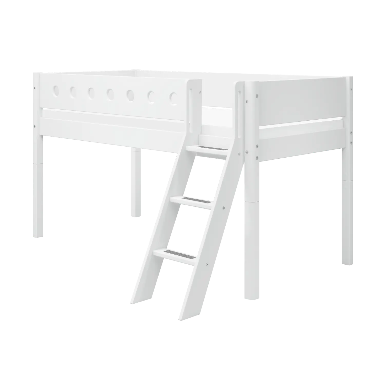 Skrå Stige Og Ben Til Højseng 120 Cm, Hvid