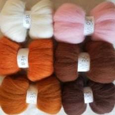 Wfpfbec ull för tovning av merinoullfiber 20g/ färger 6 färger totalt 120g nr .4