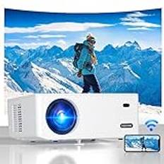 Beamer 5G WiFi, VISULAPEX S1 1080P Full HD Beamer, 15000 LM projektor LCD 220'' skärm, hemmabio/utomhus/kompatibel med TV Stick/X-Box/DVD/Laptop/Smartphone Beamer Portable