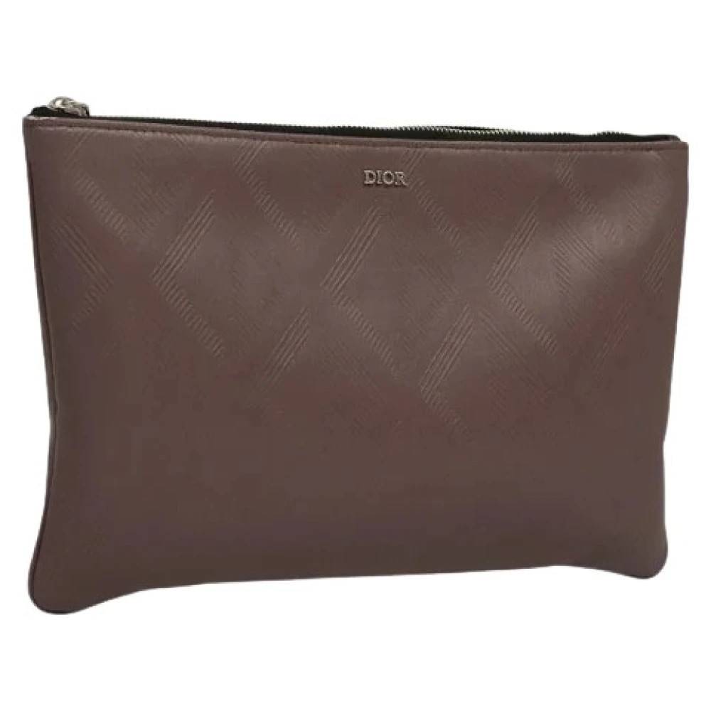 Dior Vintage Pre-owned Vintage Pouch - Vintage - Dame - Lilla - ONE SIZE - Læder