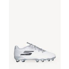 Skechers Hvid / Sølv Younger Kids Firm Ground Football StøvlerEU 30 (UK 12)