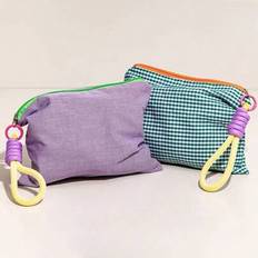 Söt Macaron Färg Rutig Sminkväska, Menspåse, Pennväska Organizer Dam Sminkväska Rese Dragkedja Kosmetikväska Tillbaka Till Skolan Material - Multifärgad (Grön+Gul dragkedja,Lilac+Yellow Zipper Puller)
