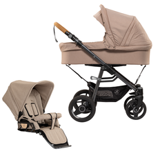 Naturkind DUO Lux Evo MAX (barnevogn + klapvognsdel) - Sand (beige mønster)