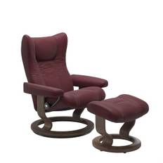 Stressless Wing Classic - Bordeaux - Large - Med skammel