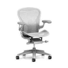 Herman Miller Aeron Mineral - C - Large / Excl Posture Fit / Standard Hårde hjul - Til Gulvtæppe og blødt underlag
