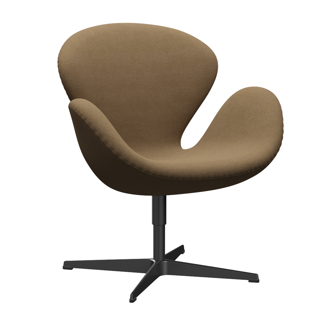 3320 Svanen loungestol, stel i sort af Arne Jacobsen Hallingdal - 224 Light Brown - Jacobsen Plus