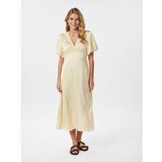 Neo Noir Illana Heavy Sateen Dress Dam Midiklänningar Stl. 40 - Från Magasin - Light Yellow (40)