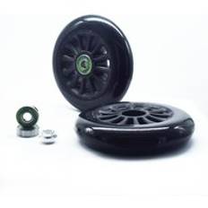 [ 110mm ] inlines hastighetsskridskor patines svart 85a hållbart pu hjul för skoter med ilq -9 lager 2 delar/set