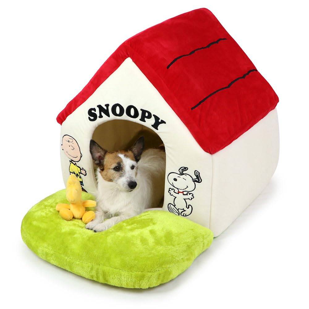 Pet Paradise Dog House Bed Snoopy with Garden Red Roof Large x 50 x Folding (54 H62cm) 508-33325 röd