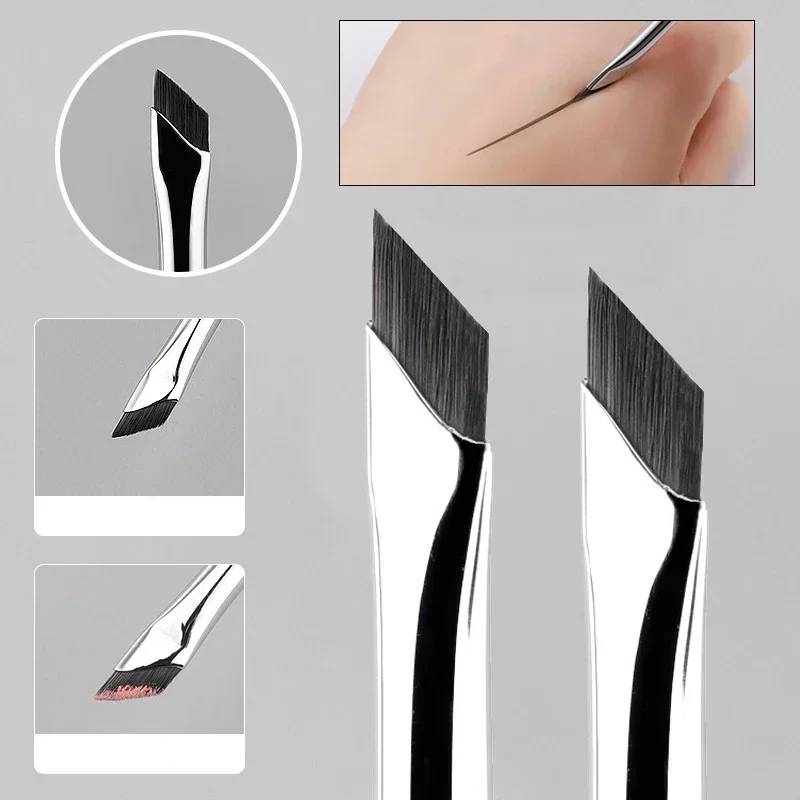 2/5Pc Karsyngirl Upgrade Blade Eyeliner Brush Ultra Thin Fine Angle Flat Eyebrow Brush Under The Eyes Place Precise Detail Brush