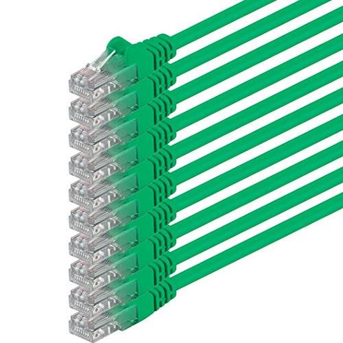 Cat6 0,25 m grön 10 st nätverkskabel patchkabel Cat6 Lan-kabel 1000 Mbits Ethernet Lan grön 10 st kompatibel med CAT5 cat5e CAT7 CAT8