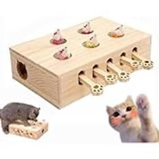 Miaofairy Cat Toy, Miaofairy Cat Toy Wooden, Miaofairy Whack-A-Mole, 3-in-1 Cat Scratcher and Toy, Cat Toys for Indoor Cats, Whack A Mole Whack A Mole Cat Toy,B