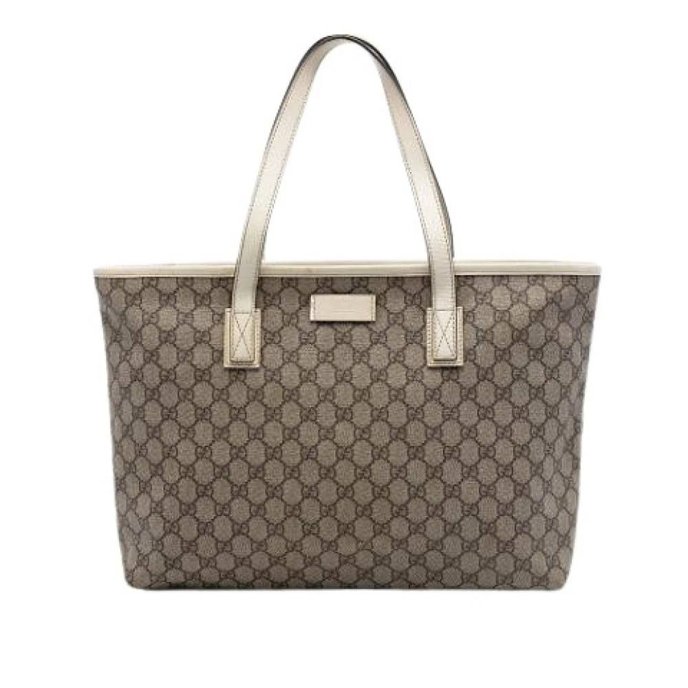 Gucci Vintage Pre-owned Canvas Tote Bag - Vintage - Dame - Brun - ONE SIZE - Læder