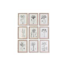 Koloniala Palmväggkonst av DKD Home Decor (35 x 1,8 x 45 cm) - 9 Enheter