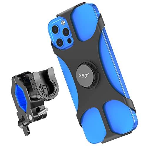 ARFNKIM Cykeltelefonhållare Ultimate Anti-Shake] Universal justerbar avtagbar motorcykel telefonfäste, 360° roterbar cykel telefonhållare för iPhone 13/12/11 Pro Max, Samsung och 4-7 tum smartphone