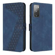 OKZone Fodral för Samsung Galaxy S20 FE,Läder Folio Fodral med Magnetisk Skydd lip plånboksfodral flip Bok Hölster Plånbok Telefonfodral Skyddande Fodral Skal（blå）