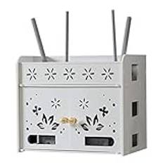 WiFi Storage Box TV Set-top Box Rack Router Förvaringsbox WiFi Rack Golv Gratis stansning WiFi Set-top Box Ingen stansning WiFi Rack Vardagsrumsdekoration (Färg: Vit, Storlek: 31 *