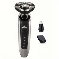 TEMU Men's Electric Rotary Shaver With 4-head Rotating Heads, Usb Rechargeable Lithium Battery, 600mah, Cordless Face Shaver With 3 Attachments, 3 Shaving , Levels - Strong Shaver For Men