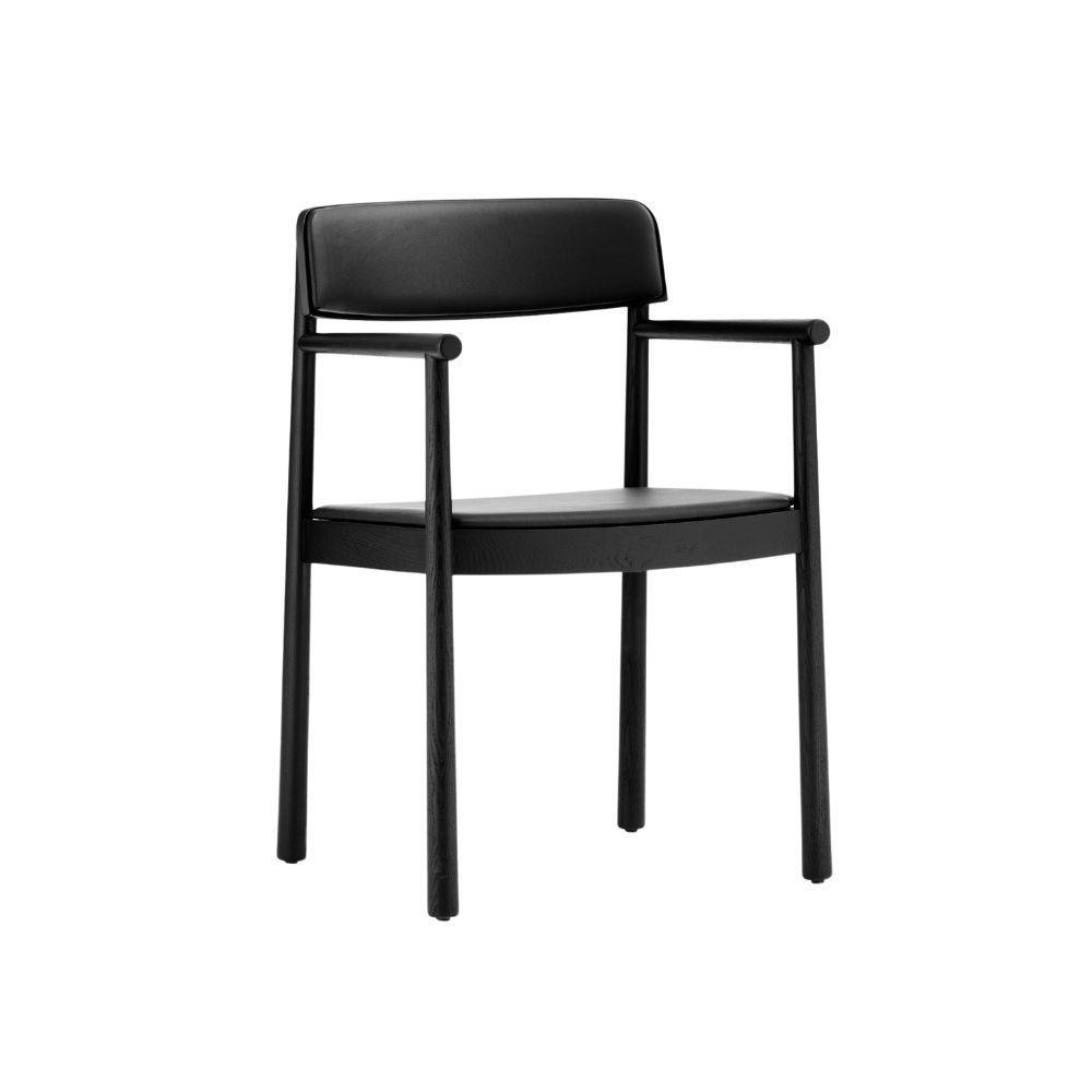 Normann Copenhagen Timb Polstret Armchair Matstol Black/Ultra Leather - Black
