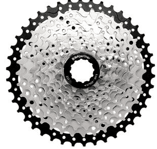 Sampak Bikepartner 11sp 11-42t Road/MTB med KMC X11 1/2x11/128" sølv/sort 114led kæde 11-13-15-17-19-21-24-28-32-36-42t.