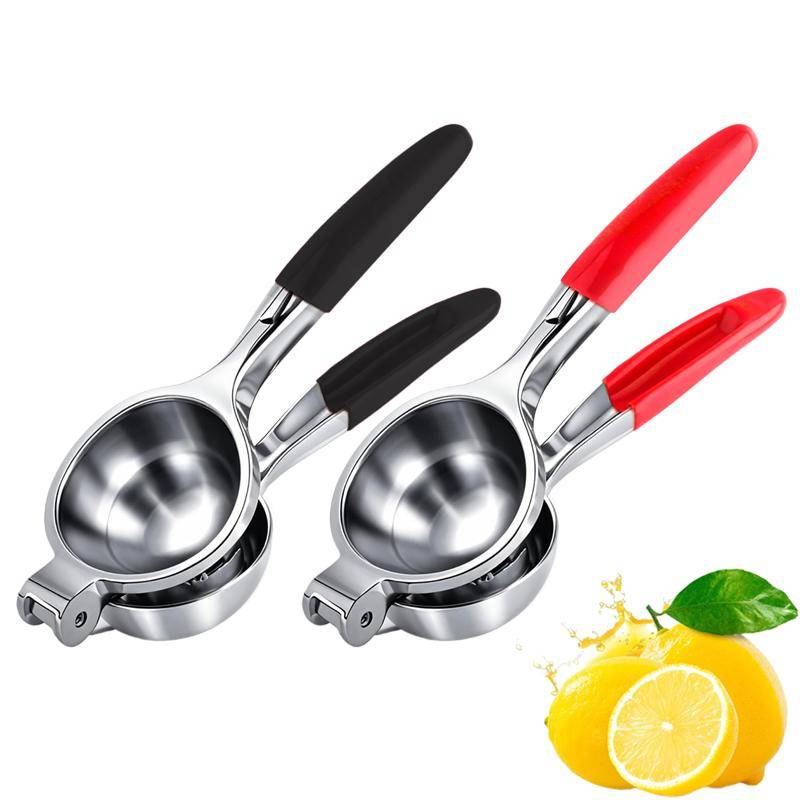 Citronpress Extra Stor, Citronpress Juicer Rostfritt Stål, Kraftig Manuell Citrusjuicer Handpress svart