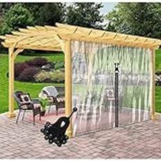Utomhus vattentät lusthus presenning sidopanel med blixtlåsdörr 0,3 mm transparent gardin med öljett anpassningsbar klar PVC vinyl presenning 3 x 6 m storlek