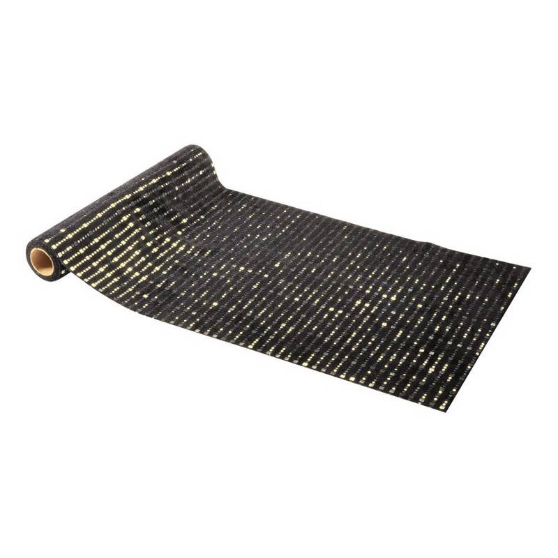 Velour Bordløber Sort/Guld