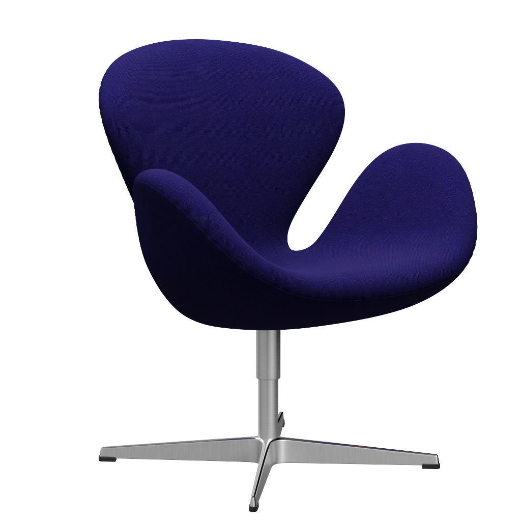 3320 Svanen loungestol, stel i børstet aluminium af Arne Jacobsen Hallingdal - 763 Dark Purple - Jacobsen Plus