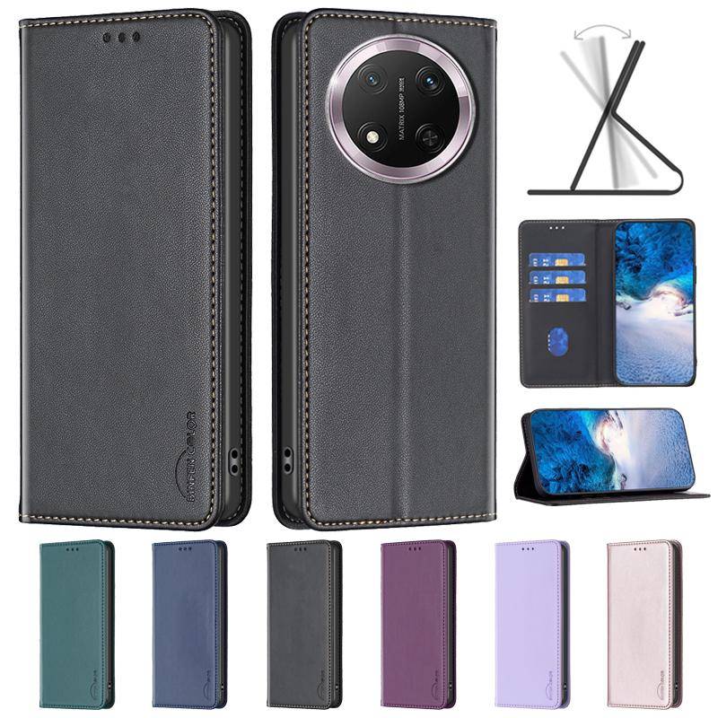 För Honor Magic 7 Lite Fodral Magnetiskt Flip Telefonfodral på För Funda Honor Magic7 Lite Magic 7Lite BRP-NX1 Läder Kortfack Fodral