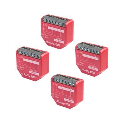 Shelly 1PM Gen4 - WiFi + Zigbee relæ med effektmåling (24VDC/230VAC), 4-pak