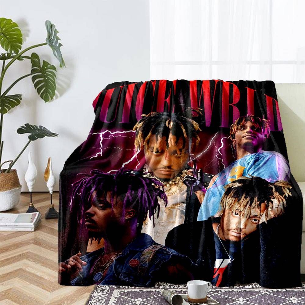 Juice WRLD Tema Tryckt Filt - Perfekt för Soffa, Säng, Resor & Utomhusbruk | Maskintvättbar, Mysig & Hållbar.