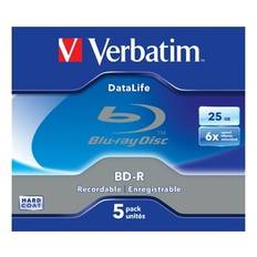 Verbatim BD-R SL Datalife, 25GB, 6x hastighet, 5-pack, BD-R version1.3