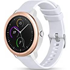 Vobafe 20 mm rem kompatibel med Garmin Vivoactive 3-rem, mjukt silikonrem ersättningsarmband för Garmin Vivoactive 3 Music/Venu/Vivomove 3/Luxe/Style/HR/Forerunner 245/645 Music, vit