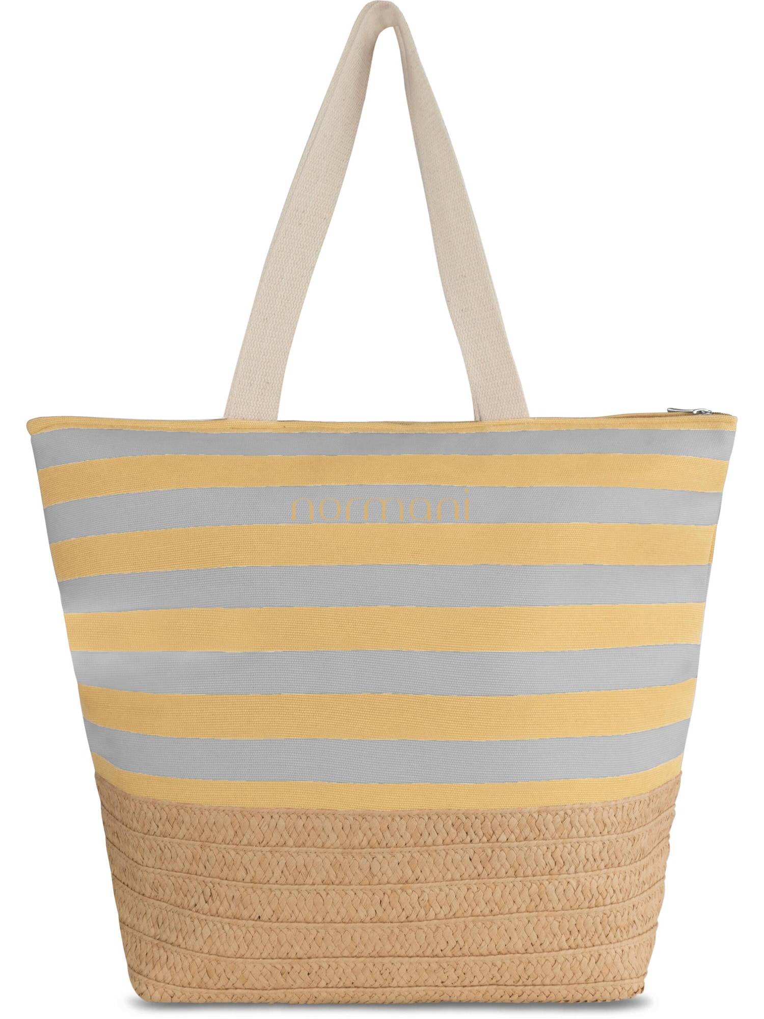 normani Strandtaske 'Mackay'  beige-meleret / pastelblå / gul